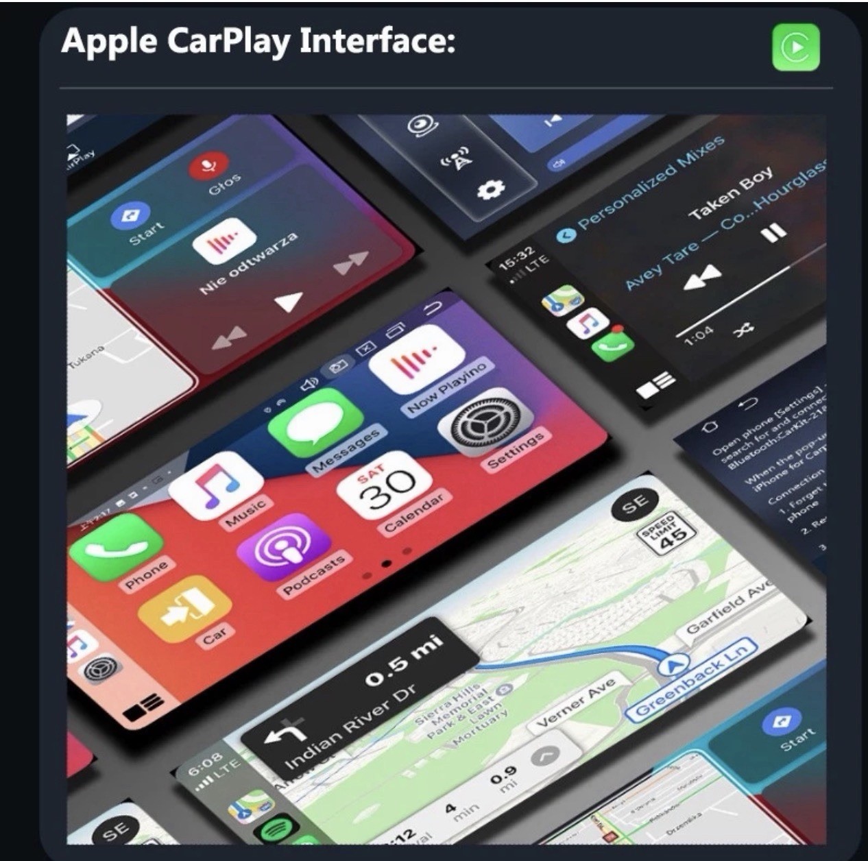 Portable Wireless Apple CarPlay and Android Auto IPS Touch Screen for Car New