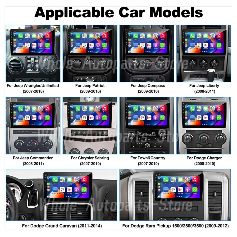 For Jeep Wrangler Chrysler Dodge Ram Android 13 Carplay Car Stereo Radio GPS Nav