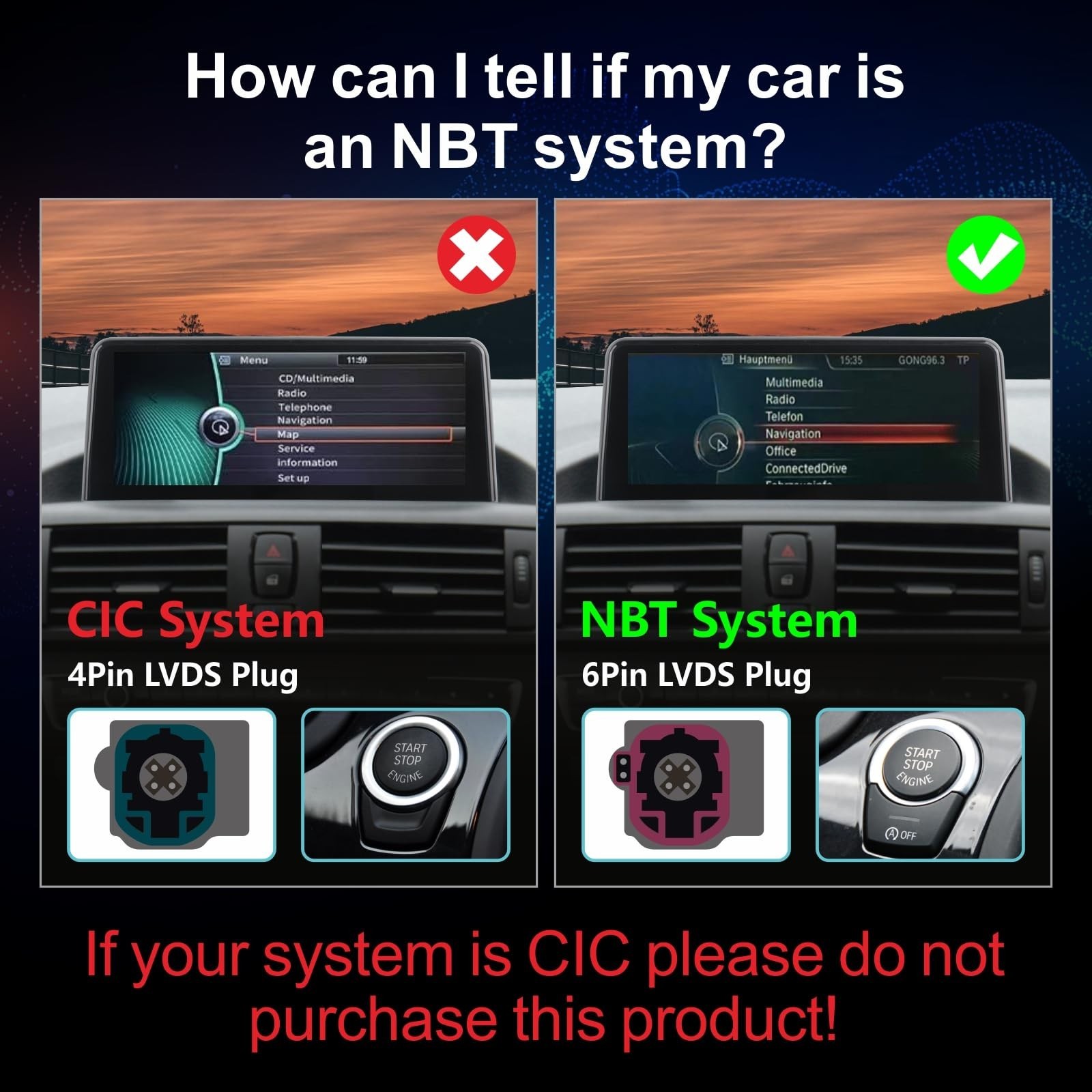 Carplay Android Auto for BMW F30/F31/F33/F34/F36/3GT (2012-2016) F20/F21(2011…