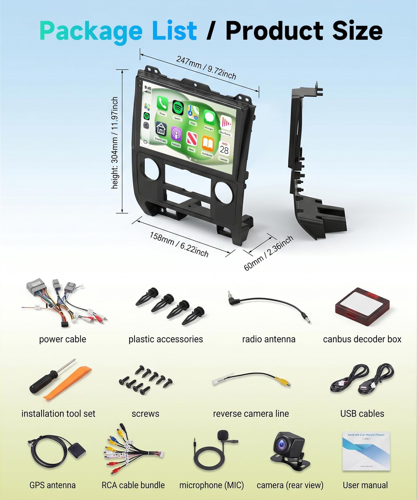 4Core 2G64G Android 15 Car Radio For Ford Escape 2007-2012/Mazda Tribute