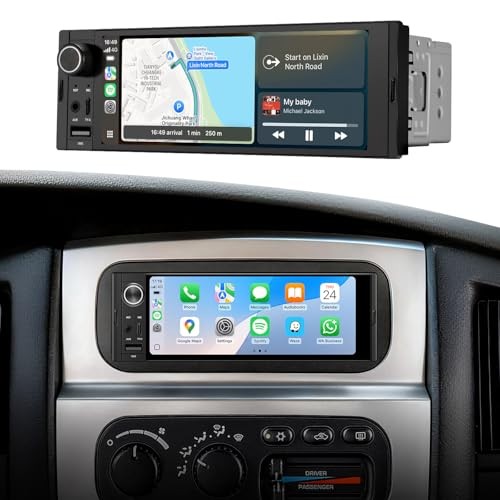 6.36″ Single Din Car Stereo with CarPlay and Android Auto, Universal Old Car