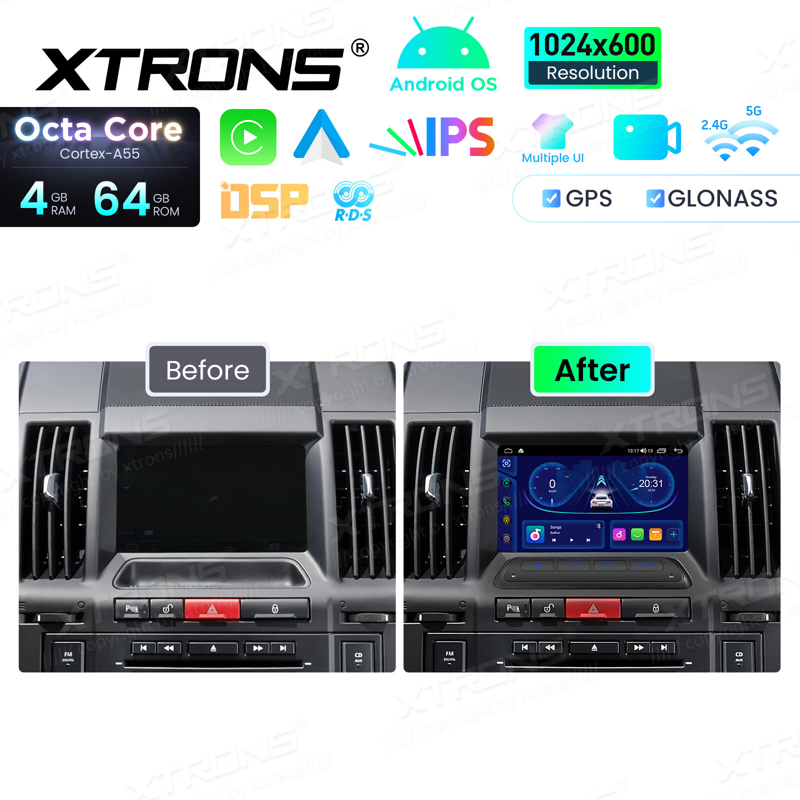 For Land Rover Freelander 2 2007-2012 Android 14 Car Stereo GPS CarPlay 4G 4+64G