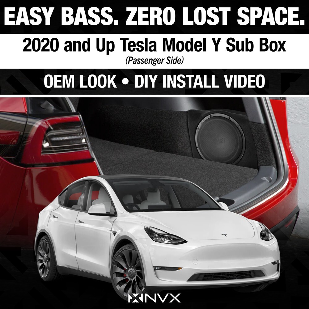 Tesla Model Y NVX BE-TSLAY-G1P Aftermarket Subwoofer Bass and Box Upgrade | NVX