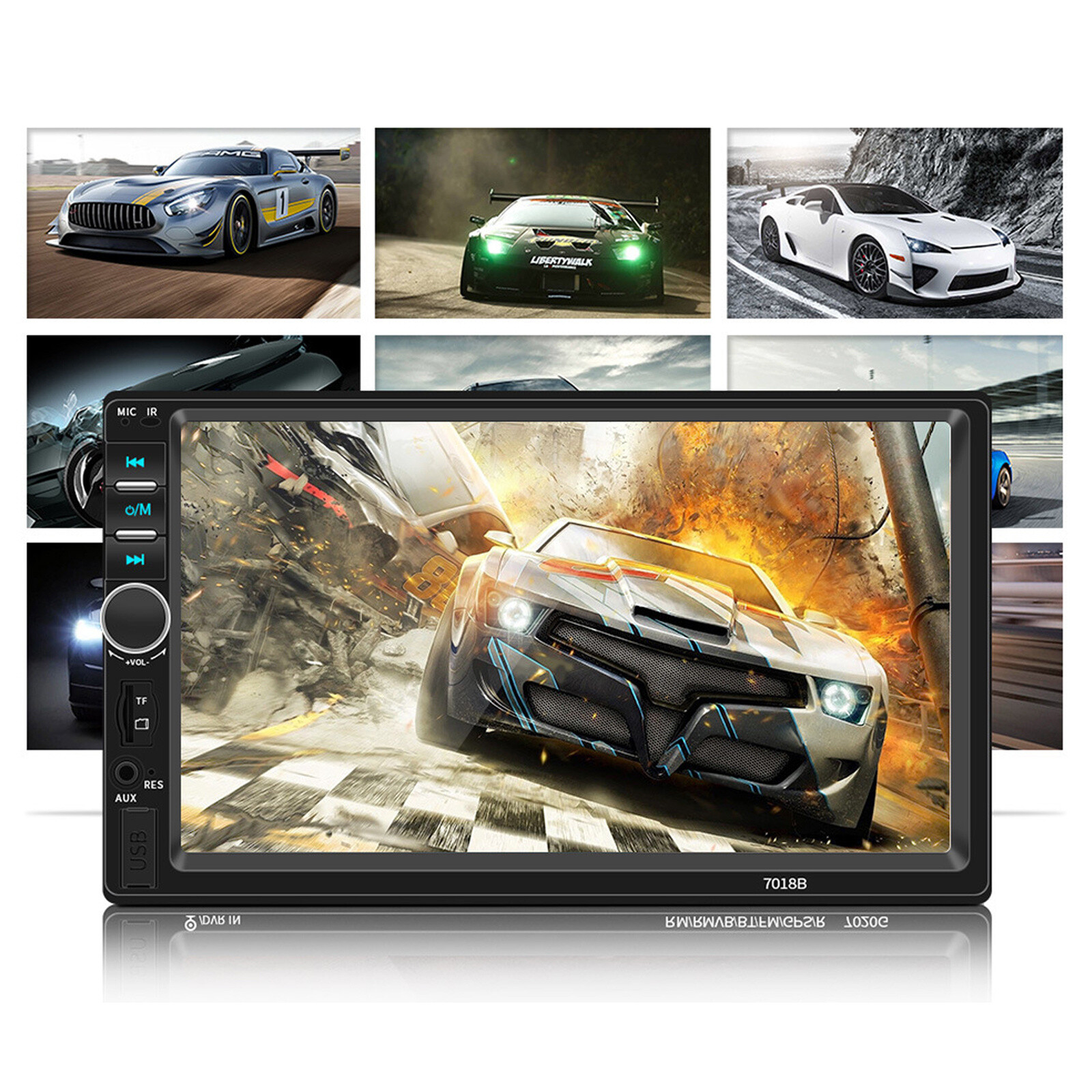 7018B Double Din 7″ Car Stereo Audio MP5 Player USB FM Multimedia Radio W/Camera