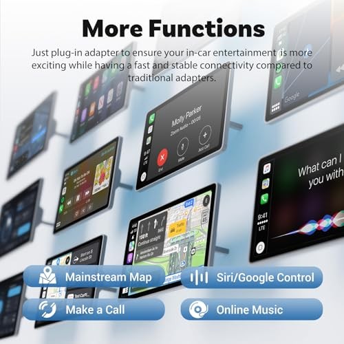 Wireless CarPlay & Android Auto Adapter Dongle, WiFi 6 Bluetooth 5.4 for Low