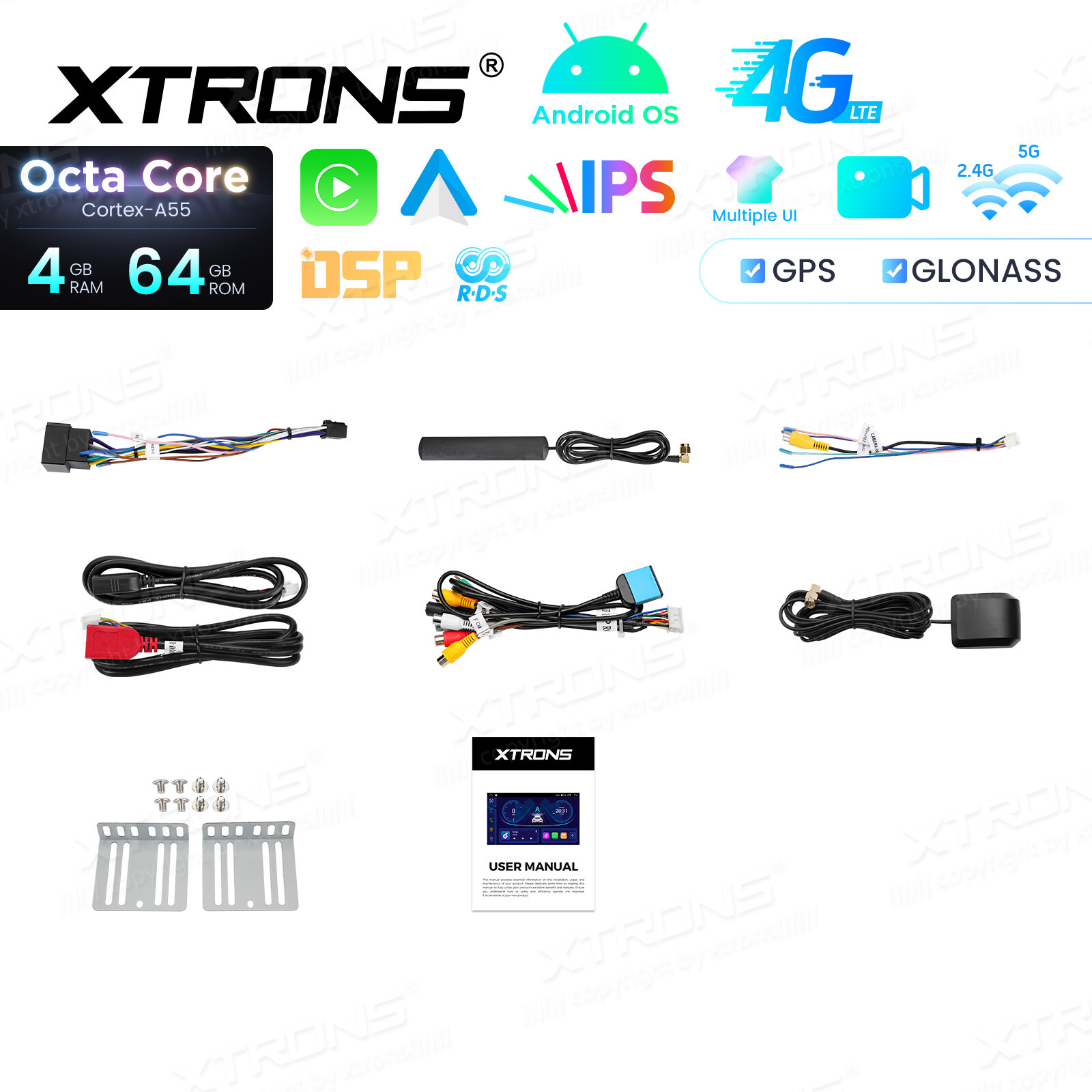 10.1″ Android 12 8-Core 4+64GB Car Stereo GPS DVD Radio Navi 4G LTE WiFi DSP IPS