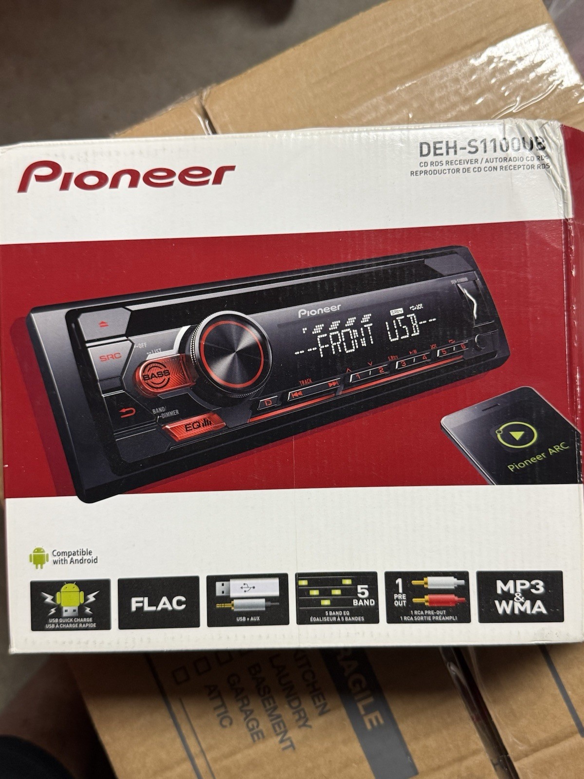 New – Pioneer DEH-S1200UB CD player, AM/FM with USB, AUX input