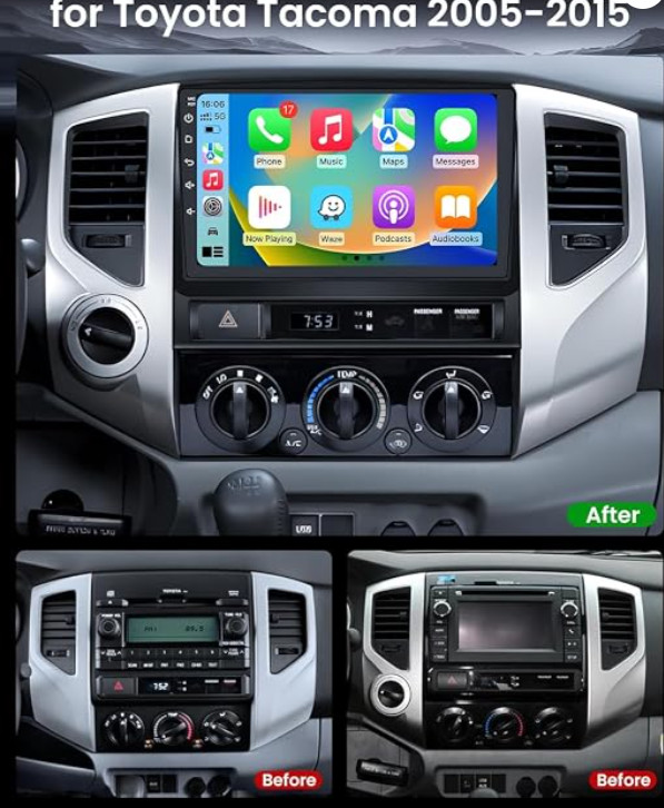 (4Core+64G) Car Radio for Toyota Tacoma 2005-2015: 9 inch Car Stereo Replacement