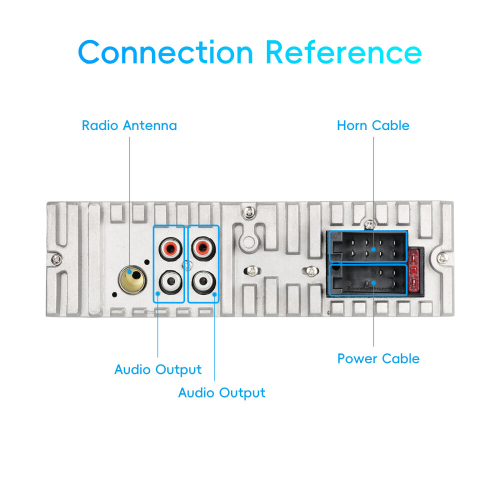 Car Radio Stereo Bluetooth 1Din FM Audio Head Unit MP3 USB/TF/AUX/Phone Holder