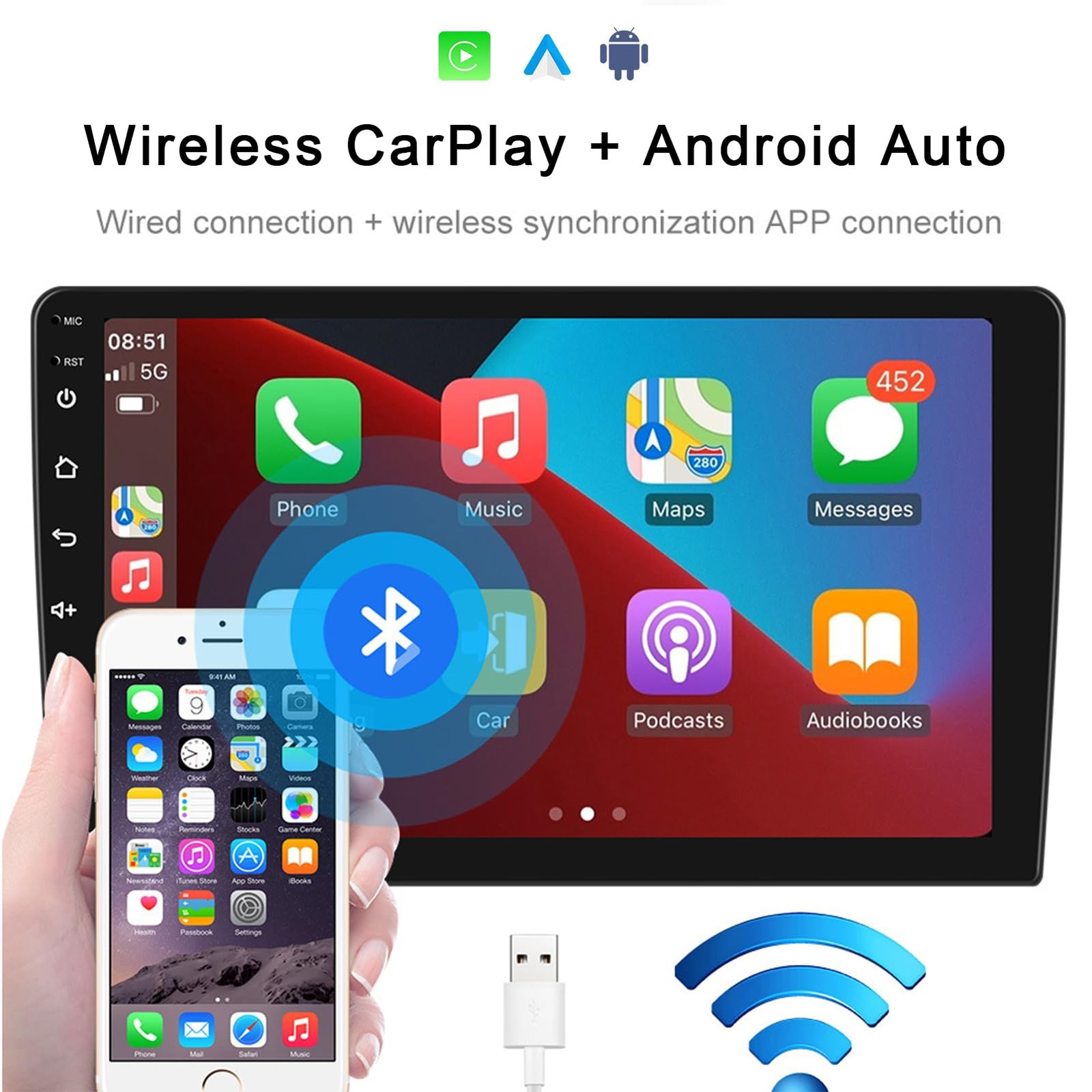 4G+64G Carplay Auto car Stereo Radio GPS FM For 2015-2018 Subaru Legacy Outback