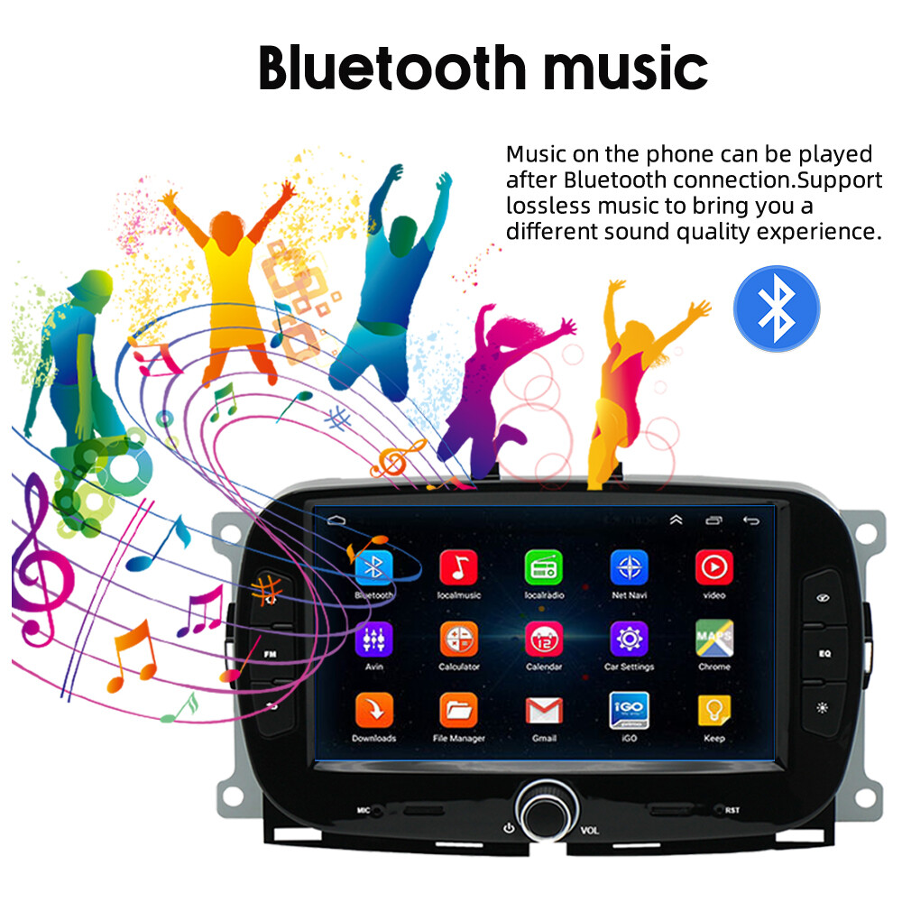 7″ Bluetooth Touchscreen Android11 GPS WiFi 32G Car Radio Fit 2016-2019 fiat 500