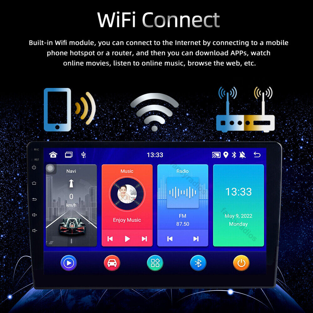 Double 2Din 10.1″ Car Stereo Android 11 Apple CarPlay Radio GPS Navi WiFi Player
