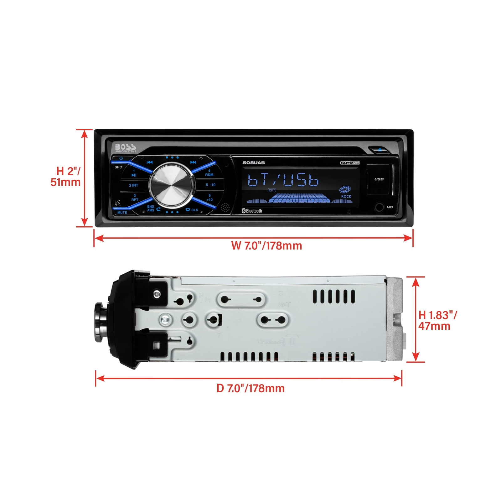 BOSS Audio Systems 508UAB Car Stereo With Bluetooth – Single Din, CD Player, …