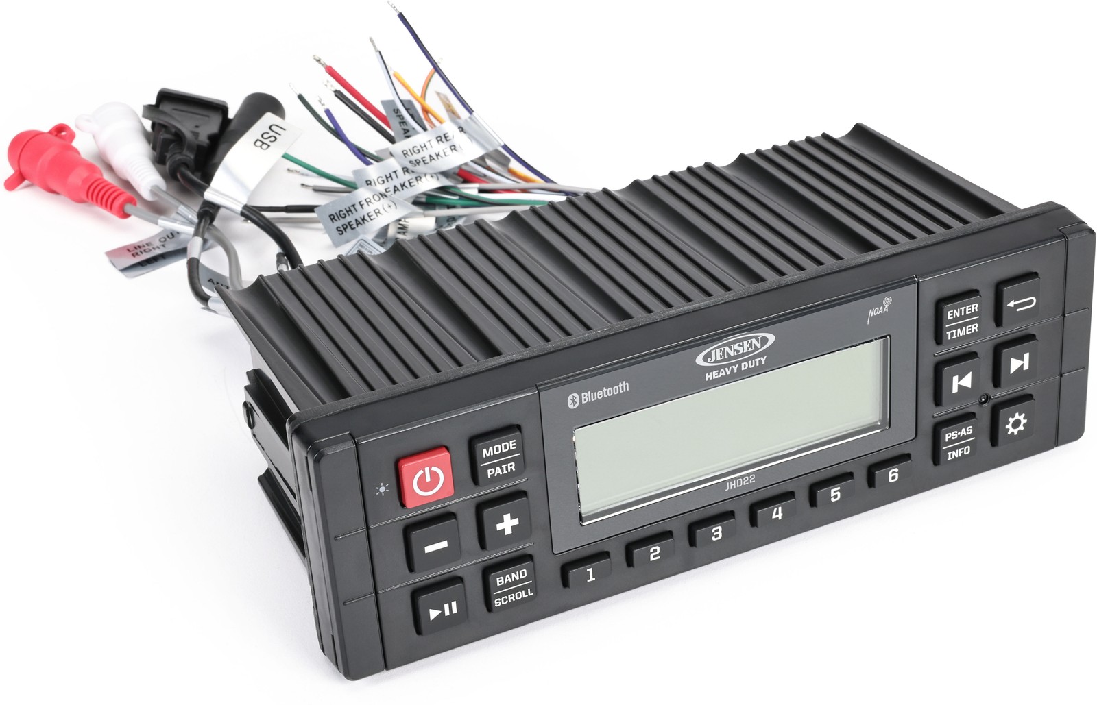 Jensen Heavy Duty JHD22B Media Reciever AM/FM, Bluetooth, Weatherband