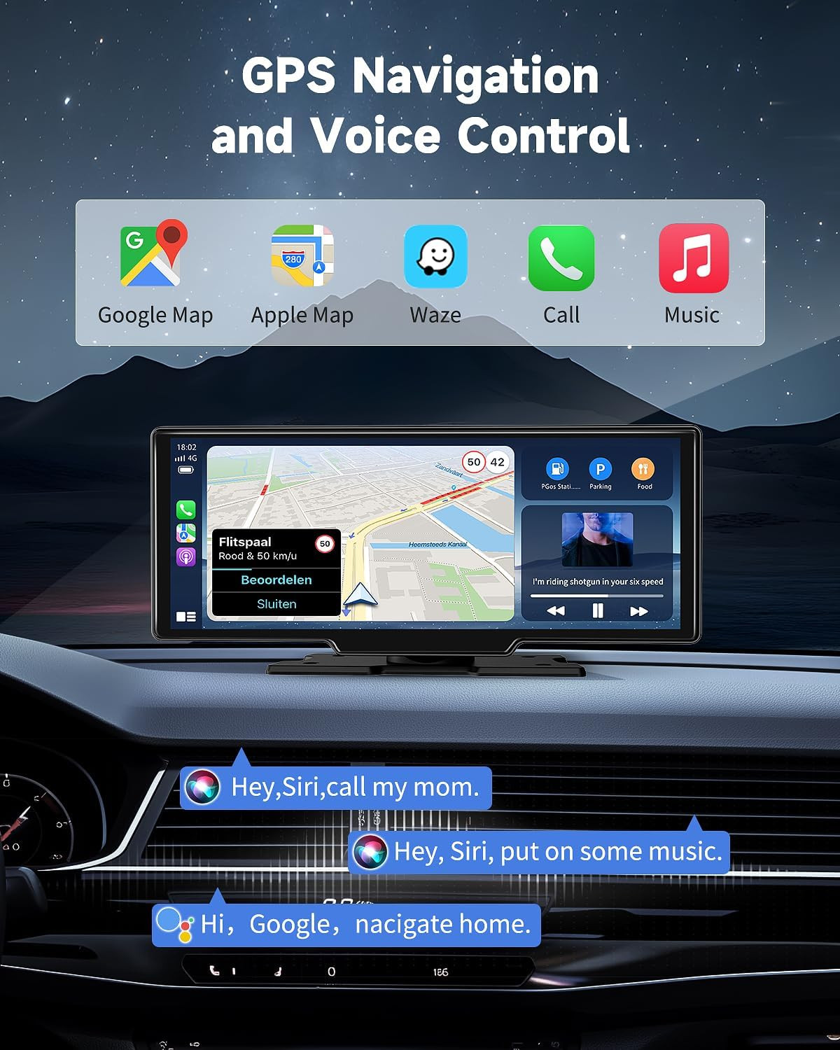 11.5″ Largest Wireless Carplay Screen for Car, Portable a Pple Carplay & Android