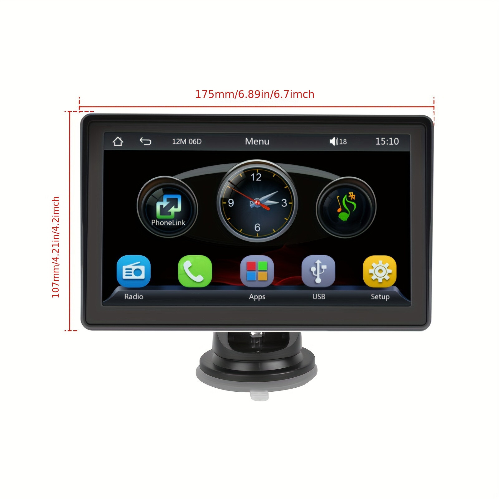 Portable Car Stereo Wireless For Android Auto Mirror Link 7″ HD IPS Touchscreen