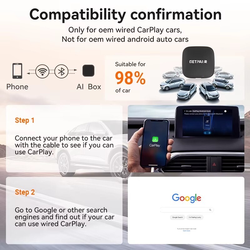 3-in-1 Android 13 CarPlay Ai Box Wireless Android Auto Adapter -QCM6125 -8+128G