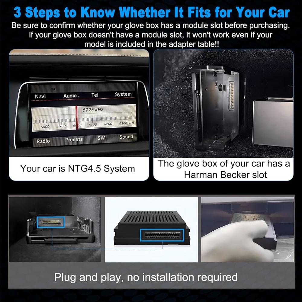 Wireless Carplay Android Auto GPS Navi Dock For Benz A B C CLA GLA NTG4.5Becker