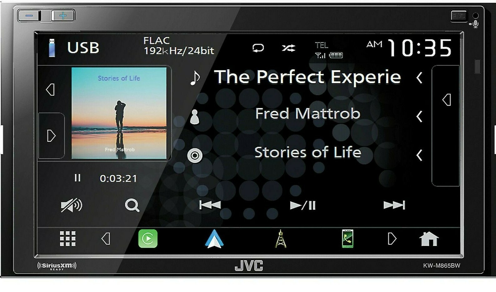 JVC KW-M865BW Wireless Android Auto Apple CarPlay Multimedia Bluetooth Wi-Fi USB