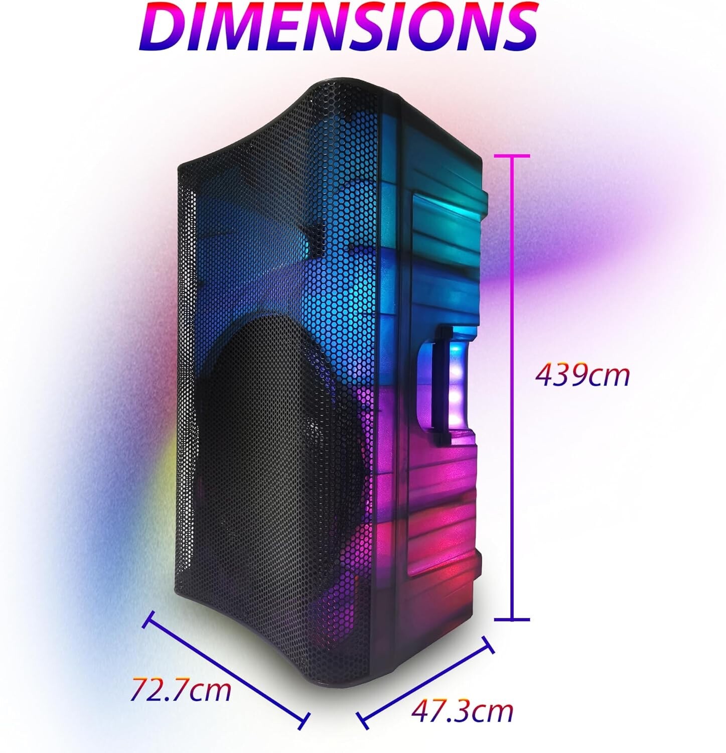 EMB 5000W 15″ Rechargeable DJ PA KARAOKE Party Powered Speaker Stand, Bluetooth