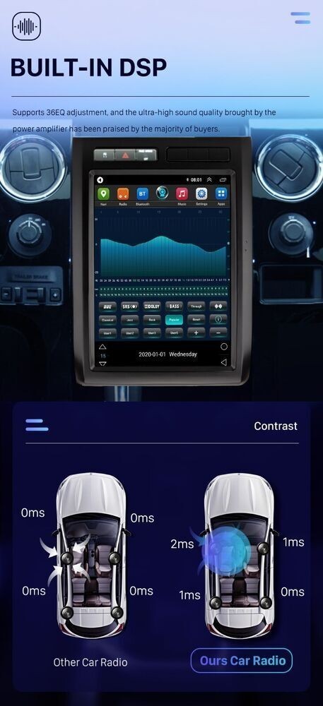 Tesla Style 12.1″ Android CarPlay Stereo GPS WiFi BT 5.0 For 08-12 Ford F150 NEW