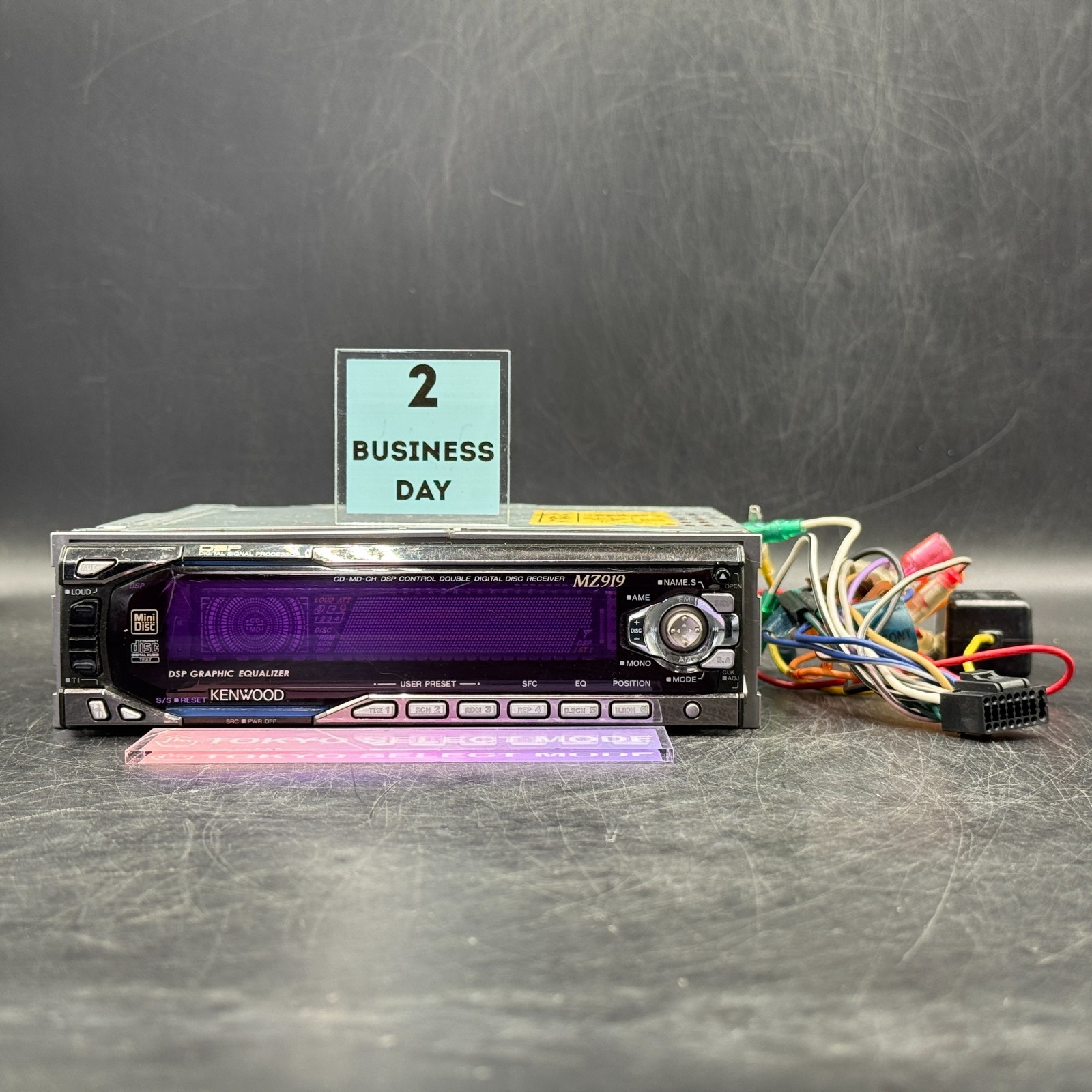 KENWOOD MZ919 1DIN Car Audio CD MD Player JDM Dolphin Display Tested In Stock
