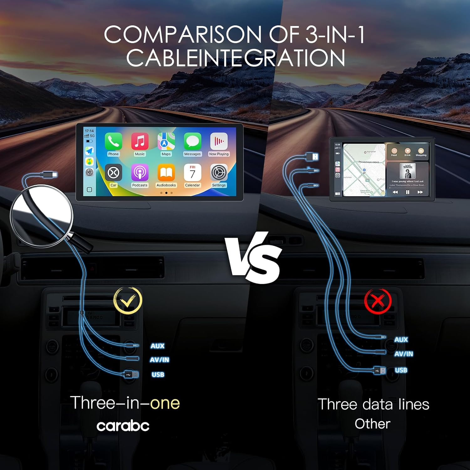 10.3” Wireless Carplay & Android Auto Screen, Ultra HD Touchscreen, 60FPS