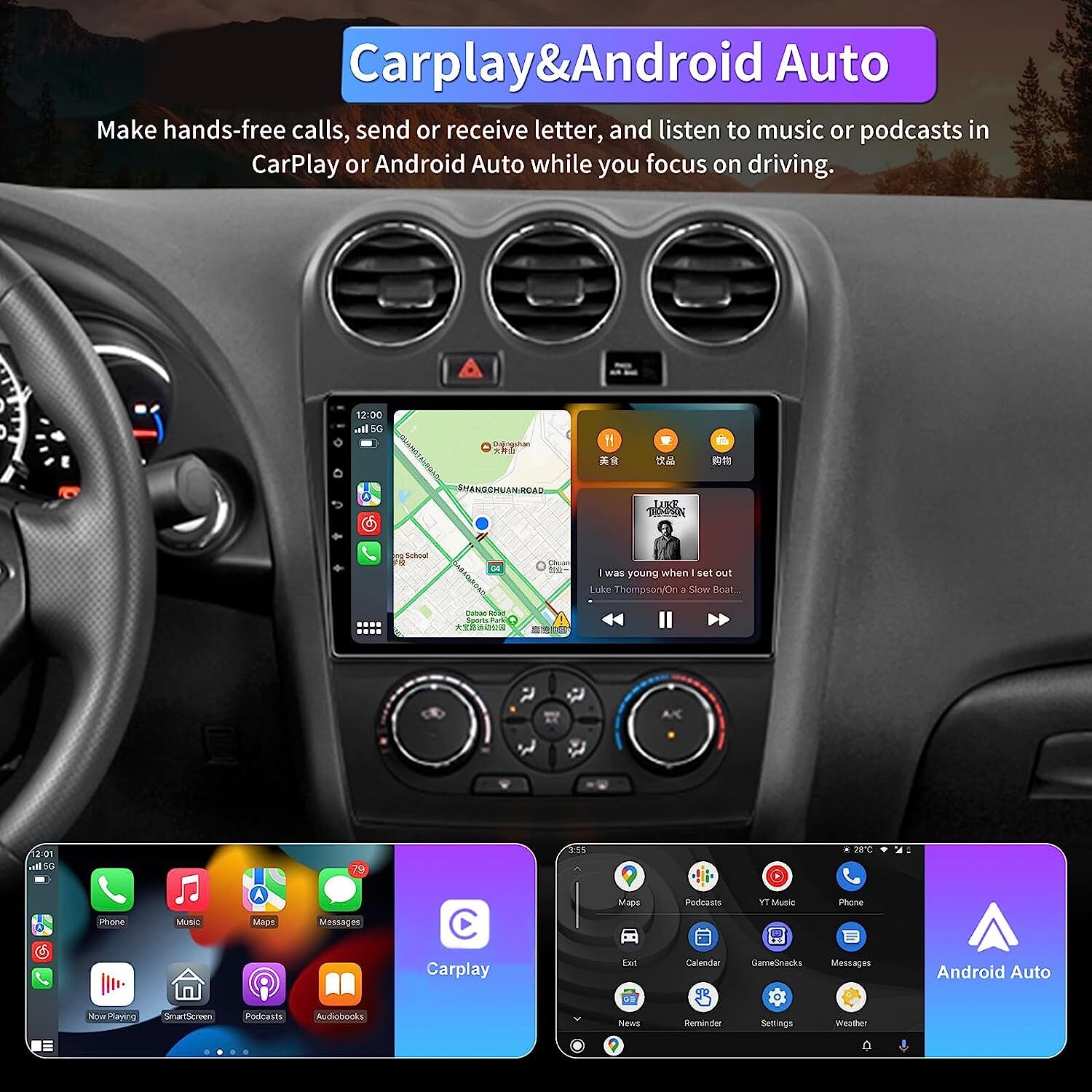 9″ Car Stereo Radio GPS Navi DSP For Nissan Altima Teana 2008-2012 Apple Carplay