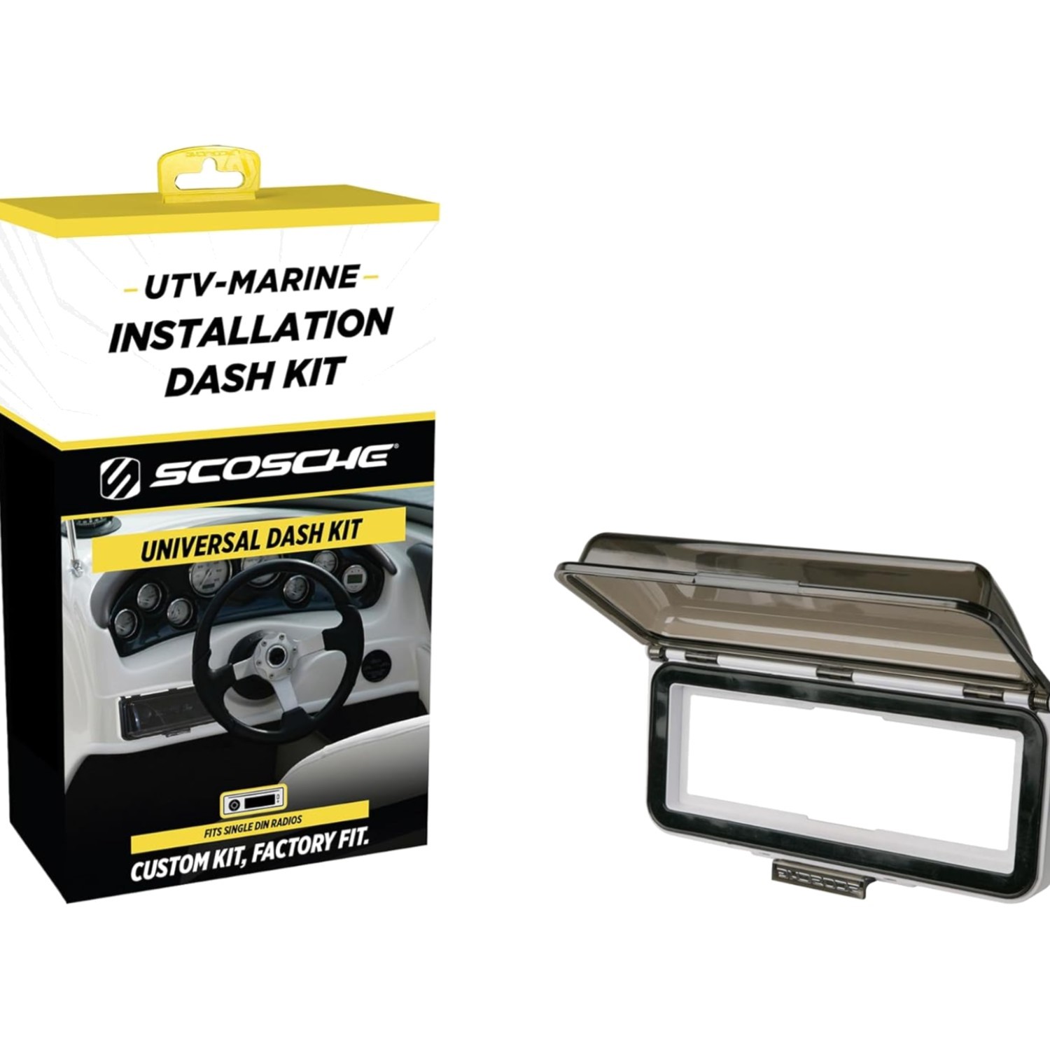 Scosche ACM3W Universal Marine Radio Cover – Water Resistant Boat Dash White