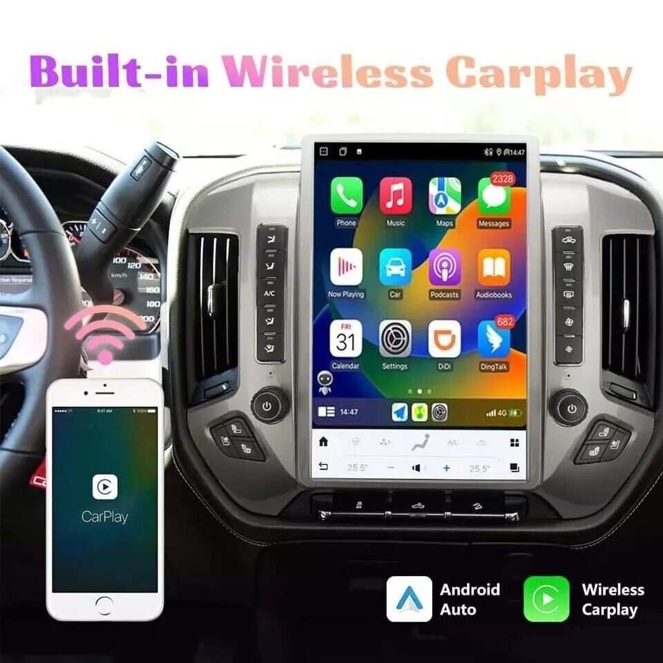 14.4″ For 2013-20 Silverado Sierra Car Radio Stereo Apple Carplay GPS Navi 128G