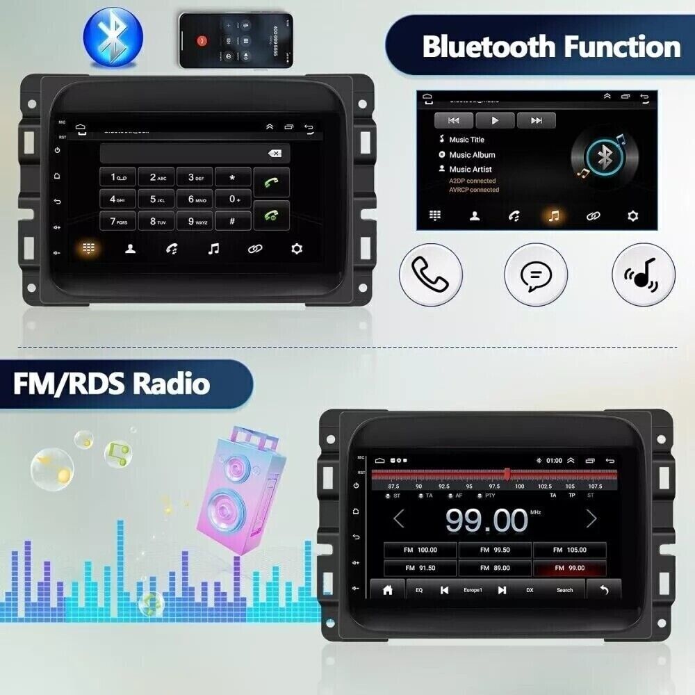 7″ HD Car Radio GPS Navigation Android 2+32GB For 13-18 Dodge Ram 1500 2500 3500
