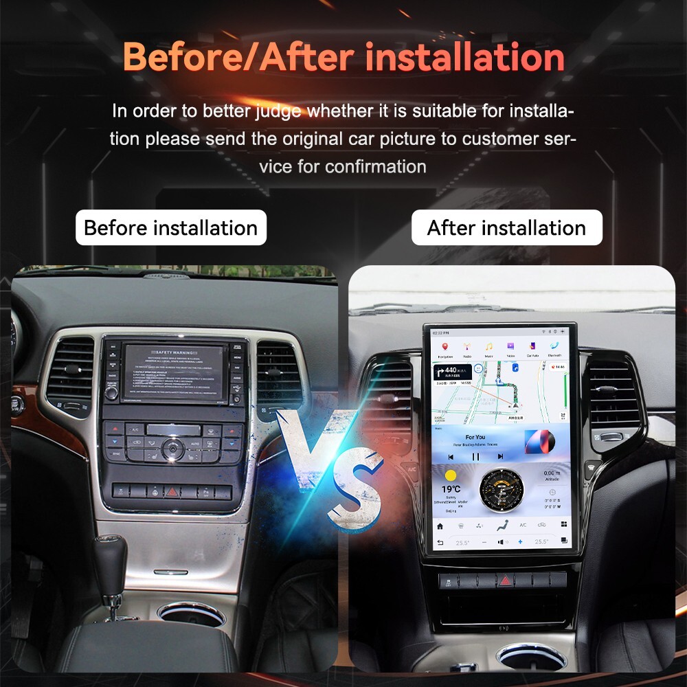 Android 13 Car Radio For Jeep Grand Cherokee 2014+ Black Carplay GPS Navi Screen