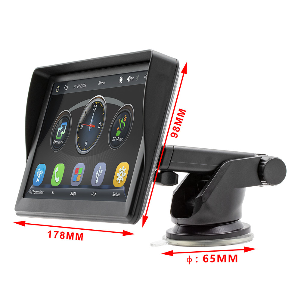 7″ Portable WIFI Wireless Carplay Android Auto Car Radio MP5 Player Type-C US