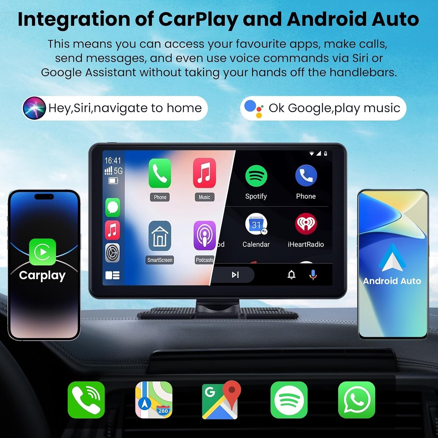 9-Inch Wireless Carplay Screen with 4K Dash Cam & 1080p Backup – Ultimate Safety