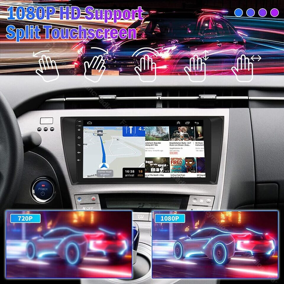 Android 13 For Toyota Prius 2010-2015 Carplay Car Stereo Radio Navi GPS 1280*800