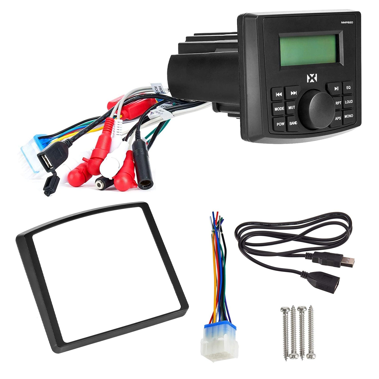 NMPS20 Gauge Style Marine Stereo with Bluetooth and a NMPS20, Black