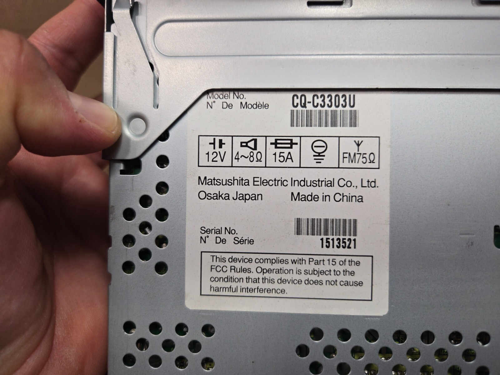 Panasonic CQ-C3303U, CD/MP3 Receiver