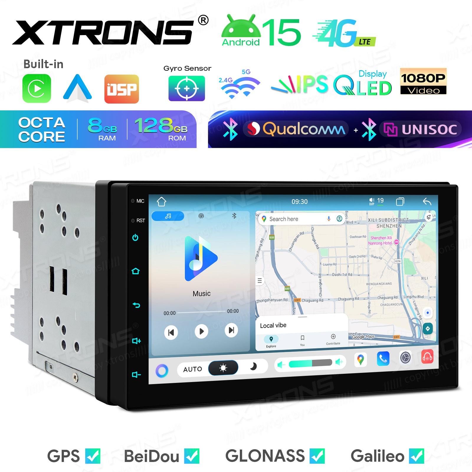 Wireless CarPlay Android Auto Car Radio 7 inch Double Din Stereo GPS Navigation