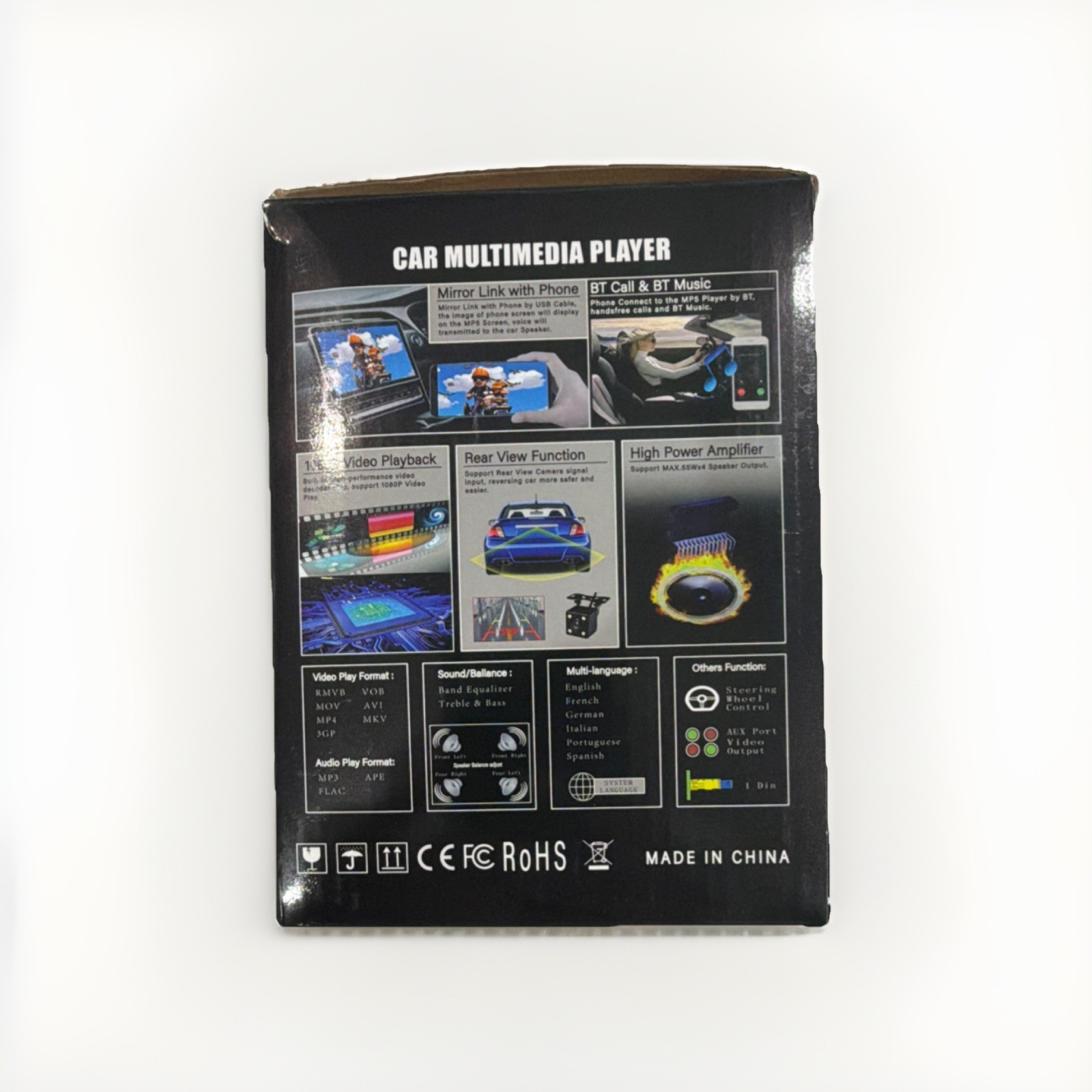 9″ Car MP5 Player 1 DIN Touchscreen Bluetooth Mirror Link USB Steering Wheel