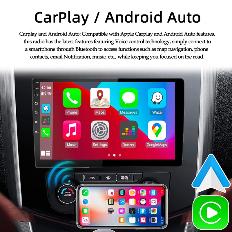 Wireless Carplay 10″ Universal Android Navigation MP5 K803 Car Radio Bluetooth