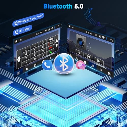 Upgraded Double Din Car Stereo with Wireless Carplay Android Auto, 7 Inch IPS