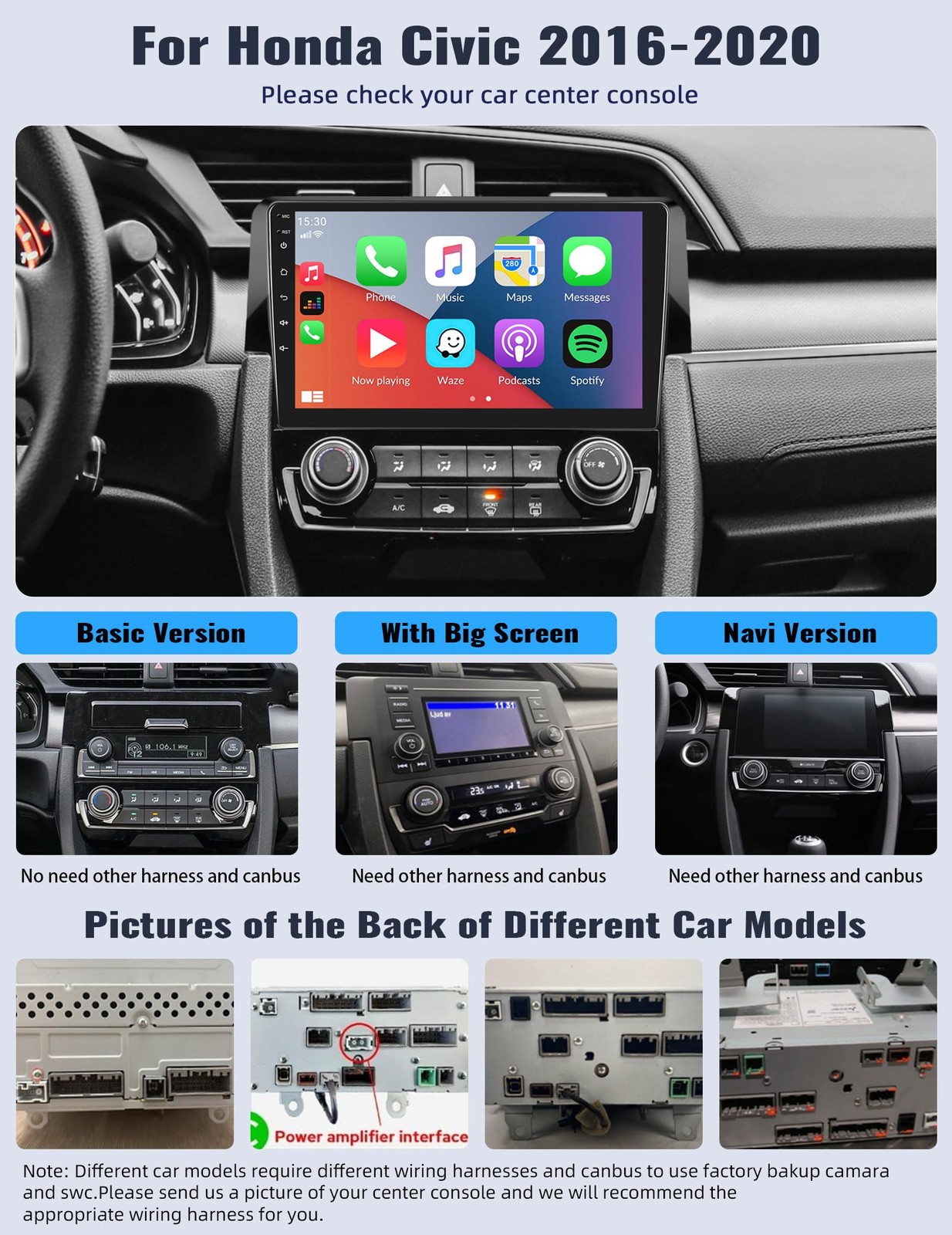 Sixwin Android 13 Car Stereo Radio For Honda Civic 2016 2017 2018 2019 2020