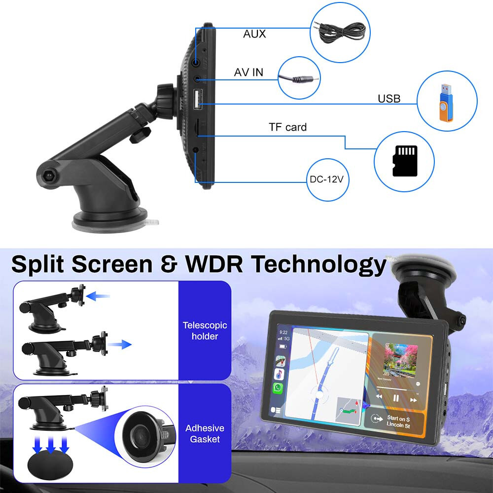 7′ screen car player MP5 portable smart player supports Android Auto FM AUX