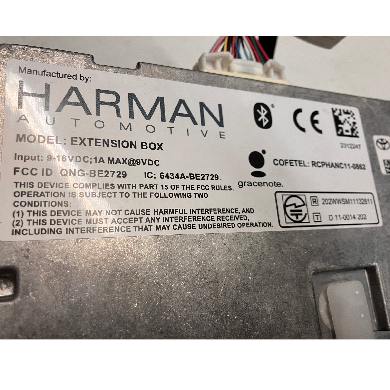 Toyota Highlander JBL Radio CD 86140-0E120 Panasonic Harman Extension Box BE2729