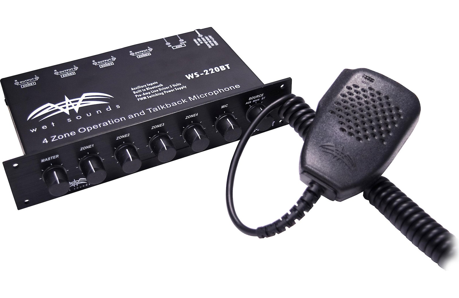 Wet Sounds WS-220 BT Bluetooth 4 Zone Control and built in Mic – Used Good