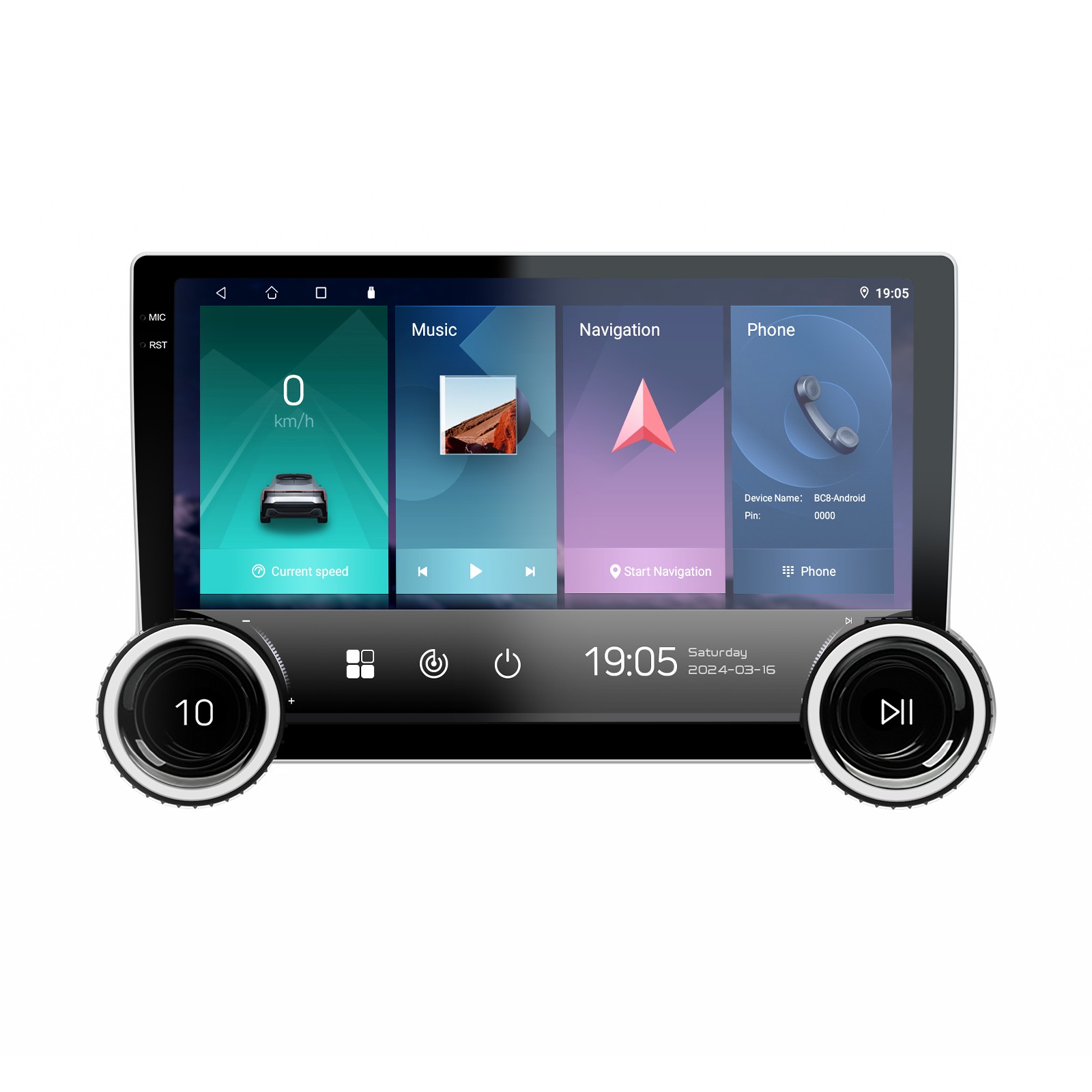 10.1″ 2 Din Touch Screen Stereo Bluetooth Radio Apple Carplay Android Auto + Cam