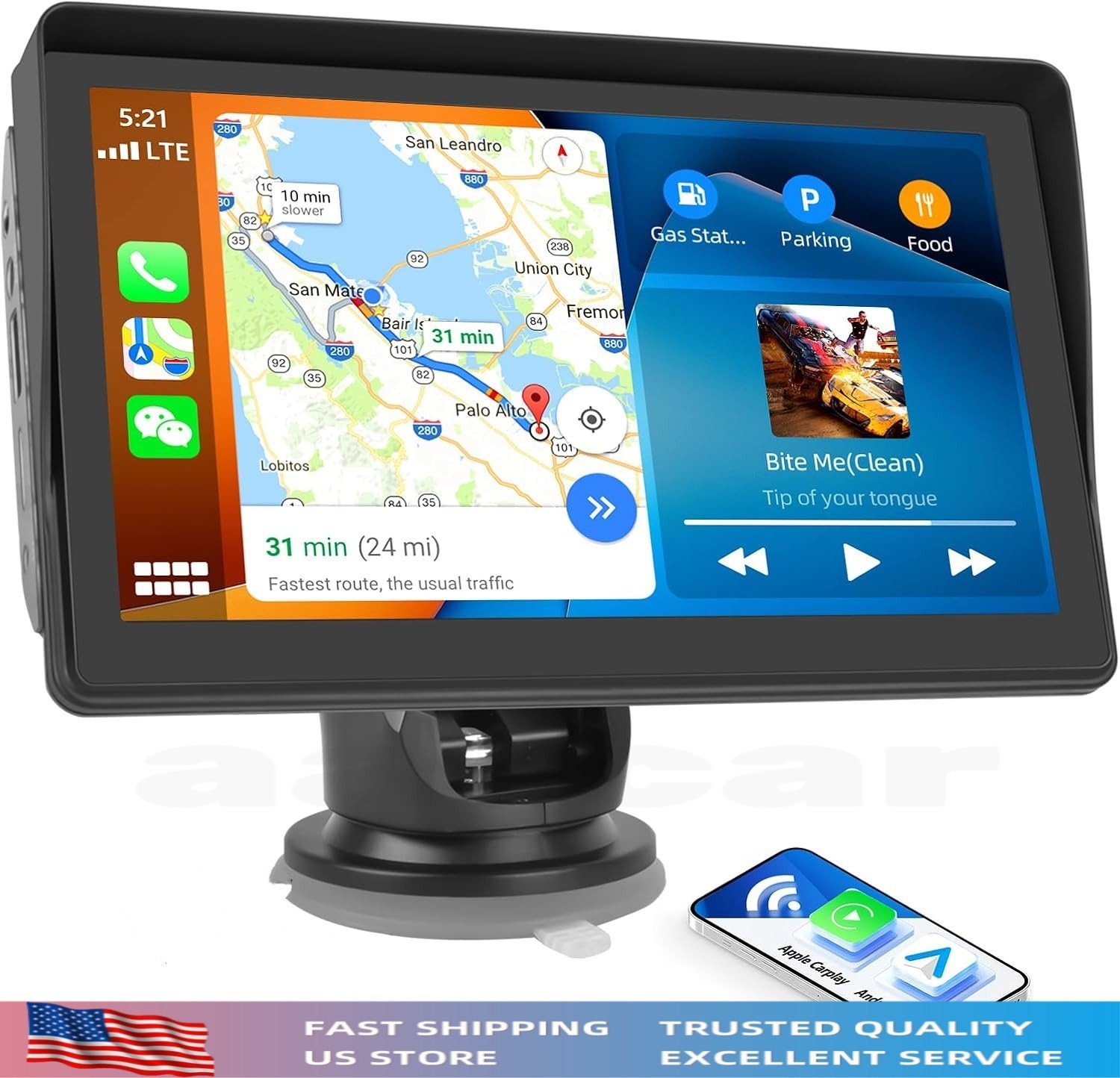 7inch IPS Car Radio Portable Touch Screen Multimedia Video Player GPS Navigation