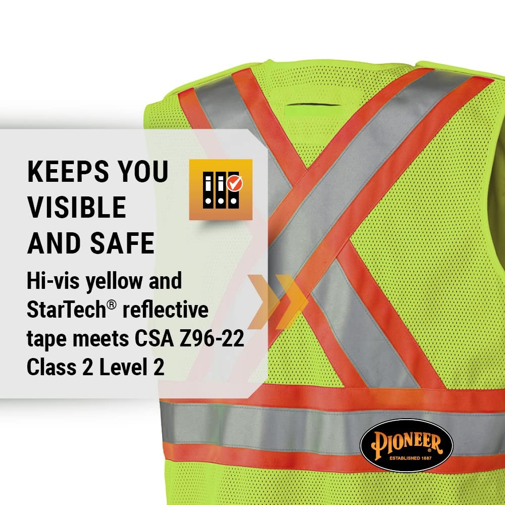 Pioneer Hi-Vis Safety Vest – StarTech Reflective Tape – Snap Break Away, Breatha