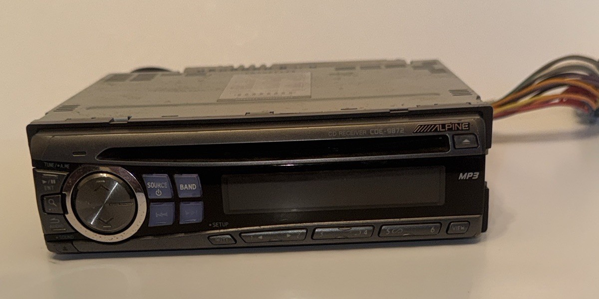 Alpine CDE-9872 Single DIN CD MP3 Car Stereo Head Unit – Untested – As Is