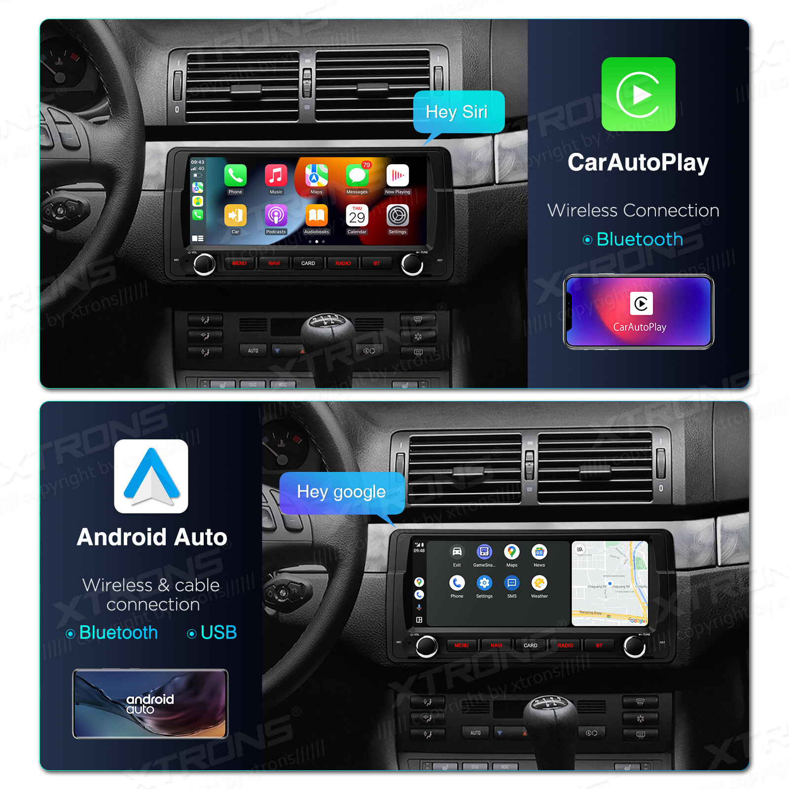 8.8″ HD Screen Android 14 8Core Car Play Radio GPS Stereo 4G For BMW 3er E46 M3